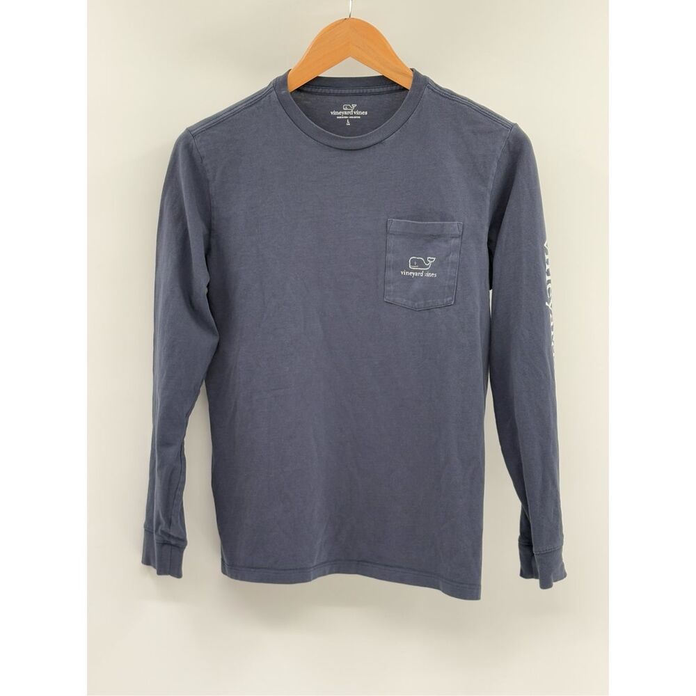 Vineyard Vines Long Sleeve T Shirt Boys Kids Size 16 Large Navy Blue
